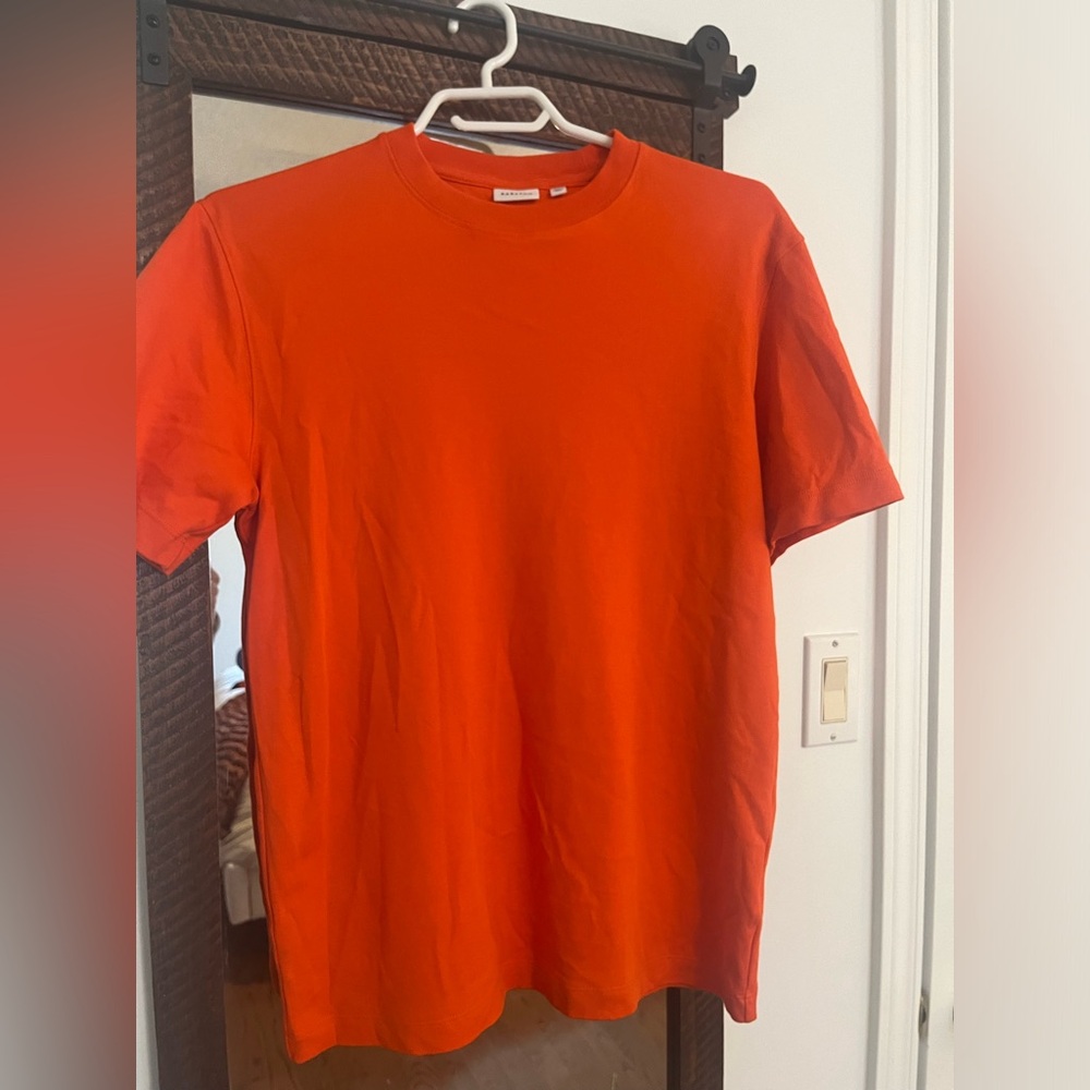 Women's Solid Orange Crewneck Tee - Brand: Unbranded